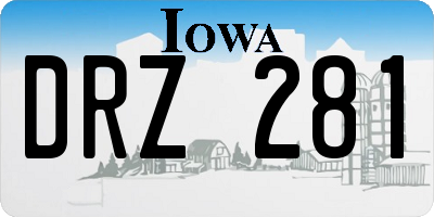 IA license plate DRZ281