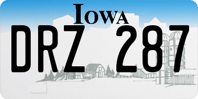 IA license plate DRZ287