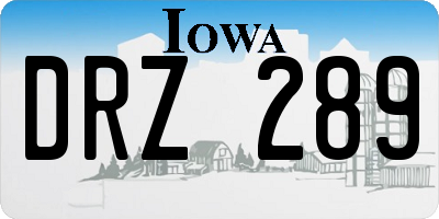 IA license plate DRZ289