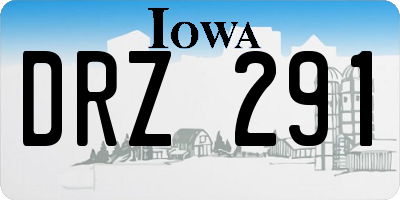 IA license plate DRZ291