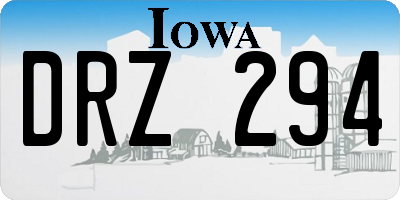 IA license plate DRZ294