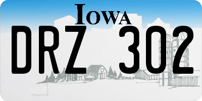 IA license plate DRZ302