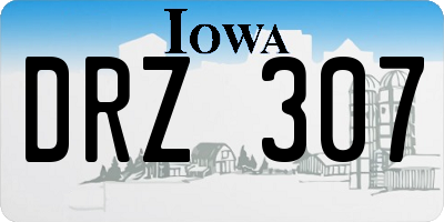 IA license plate DRZ307