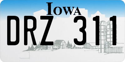 IA license plate DRZ311