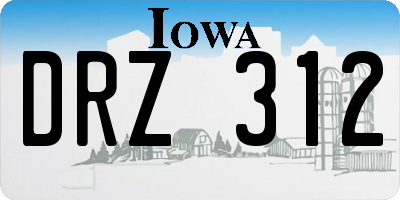 IA license plate DRZ312