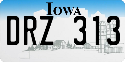 IA license plate DRZ313