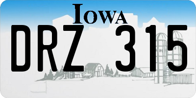 IA license plate DRZ315