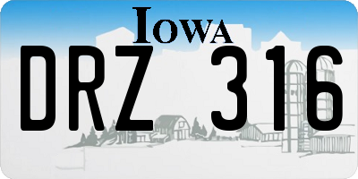 IA license plate DRZ316