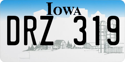 IA license plate DRZ319