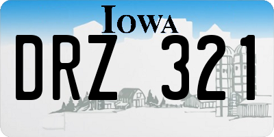 IA license plate DRZ321