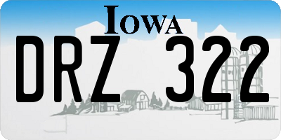 IA license plate DRZ322