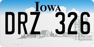 IA license plate DRZ326