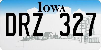 IA license plate DRZ327
