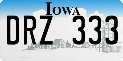 IA license plate DRZ333