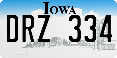 IA license plate DRZ334
