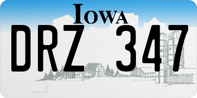 IA license plate DRZ347