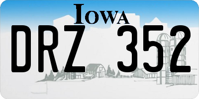 IA license plate DRZ352