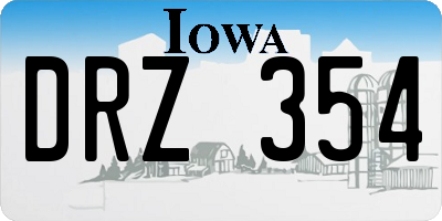 IA license plate DRZ354