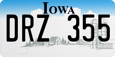 IA license plate DRZ355