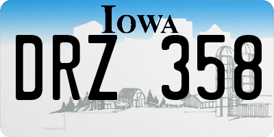 IA license plate DRZ358