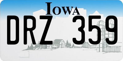IA license plate DRZ359