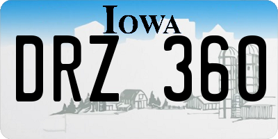 IA license plate DRZ360