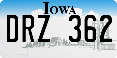 IA license plate DRZ362