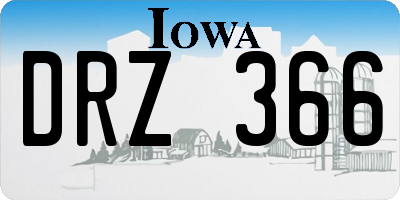 IA license plate DRZ366