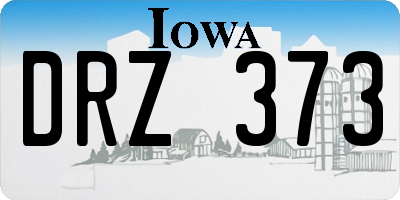 IA license plate DRZ373