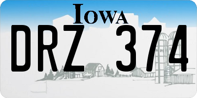 IA license plate DRZ374