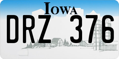 IA license plate DRZ376