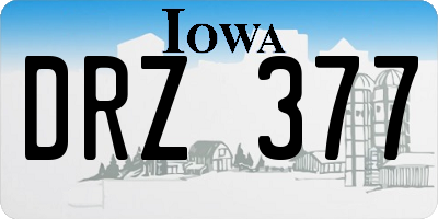 IA license plate DRZ377