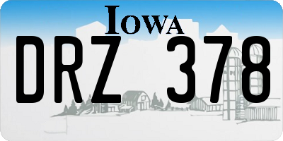 IA license plate DRZ378