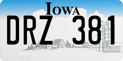 IA license plate DRZ381