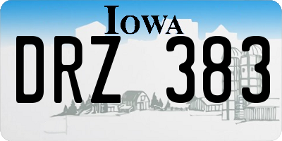 IA license plate DRZ383