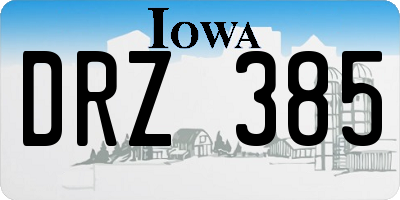 IA license plate DRZ385