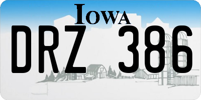 IA license plate DRZ386