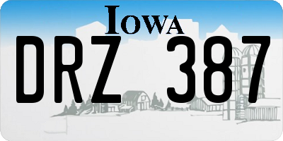 IA license plate DRZ387
