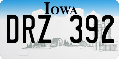 IA license plate DRZ392