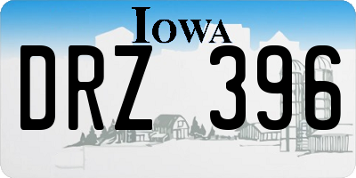 IA license plate DRZ396