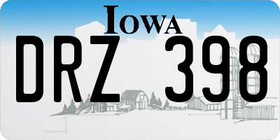 IA license plate DRZ398