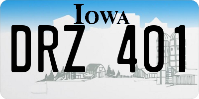 IA license plate DRZ401