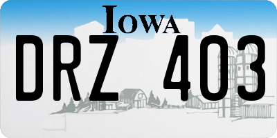 IA license plate DRZ403