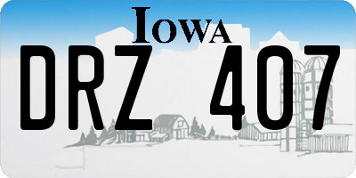 IA license plate DRZ407