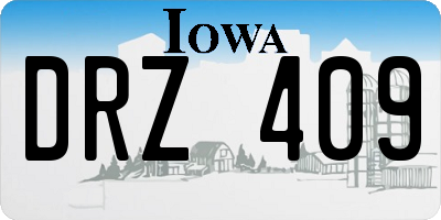 IA license plate DRZ409