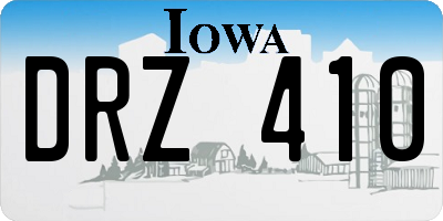 IA license plate DRZ410