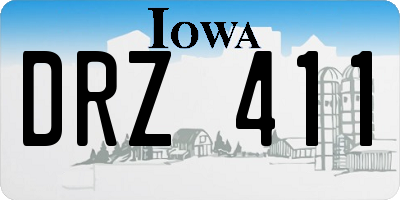 IA license plate DRZ411