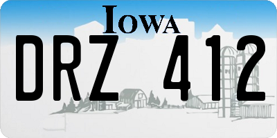IA license plate DRZ412