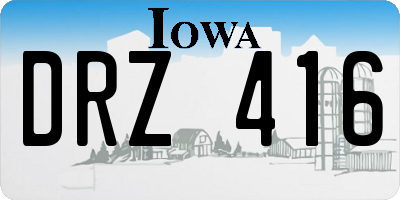 IA license plate DRZ416