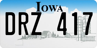 IA license plate DRZ417